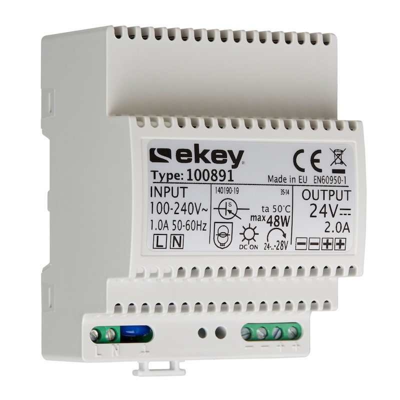 eKey síťový zdroj 230VAC / 24 VDC / 2A, lišta DIN