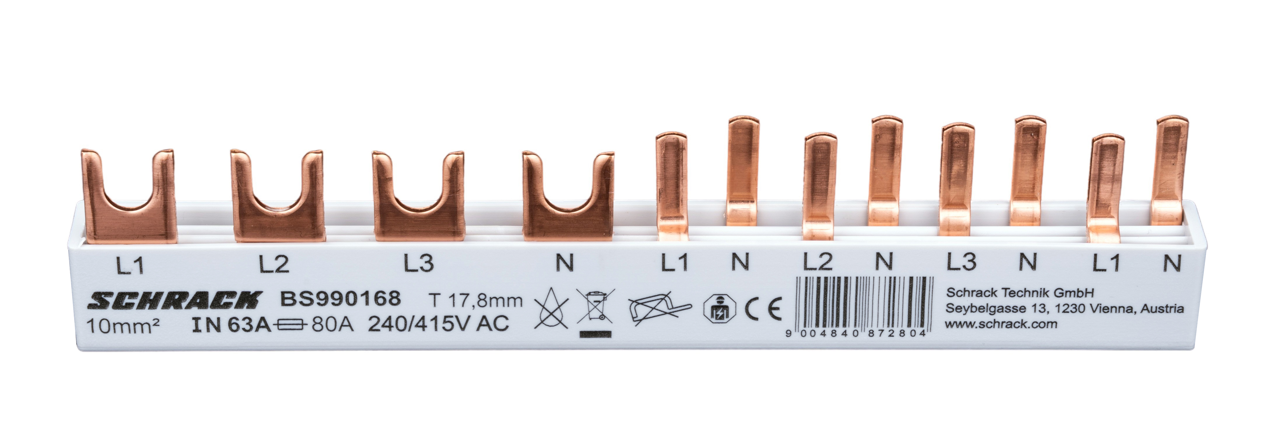 Propojovací lišta 1xFI 4pól, 4xSI 1+N/1TE, 8TE