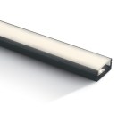Aluminium profile 7902/B + PC opal cover, 2m black