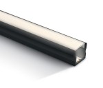 Aluminium profile 7904/B + PC opal cover, 2m black