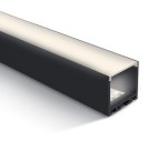 Aluminium profile 7912/B + PC opal cover, 2m black