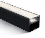 Aluminium profile for 45mm Strips+Opal cover 2m black
