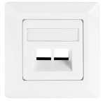 Dat.zásuvka modul.,p.omítku, 2 moduly SFB (45st.),neos.,9010