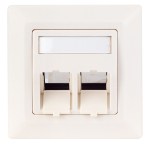 Datová zásuvka pod omítku pro 2 moduly (45°),prázdná,RAL9010