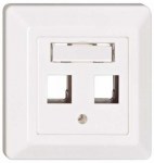 Datová zásuvka pod omítku pro 2 moduly (90°),prázdná,RAL9010
