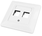 Datová zásuvka pod omítku pro 2 moduly (90°),prázdná,RAL9010