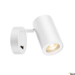 ENOLA_B Wall luminaire, QPAR51, with switch, white, max. 50W