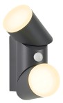 EVO LED Round Up/Down PIR 12,5W 750lm 3000K IP54 antracit