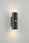 EVO LED Round Up/Down PIR 12,5W 750lm 3000K IP54 antracit
