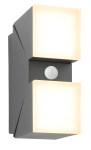 EVO LED Square Up/Down PIR 12,5W 750lm 3000K IP54 antracit
