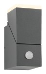 Evo LED Square Up PIR 8W 400lm 3000K IP54 antracit