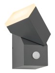 Evo LED Square Up PIR 8W 400lm 3000K IP54 antracit