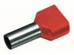 Izolovaná dvojitá dutinka Cu 2 x 10/14 mm, červená (100 ks)