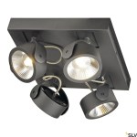 KALU LED 4 Wall and Ceiling luminaire, square, black, 3000K