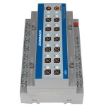 KNX Kombi. spínací a žaluziový akční člen, 12/6x230 VAC, 16A