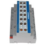 KNX Kombi. spínací a žaluziový akční člen, 12/6x230 VAC, 16A