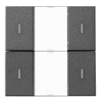 KNX Nástěnný tl. panel 2násobný s LED, VISIO 50, antracit