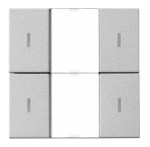 KNX Nástěnný tl. panel 2násobný s LED, VISIO 50, stříbrný