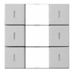 KNX Nástěnný tl. panel 3násobný s LED, VISIO 50, stříbrný