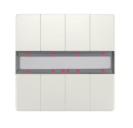 KNX Nástěnný tl. panel s LED a TČ, 4násob. DELTA style, bílý
