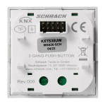 KNX Nástěnný tlačítkový panel 3násobný s LED, VISIO 50, bílý