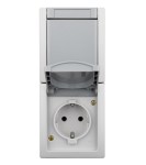 Kombinace přepínače č.6 a zásuvky SCHUKO, vertikální, IP54