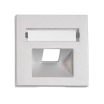 Kryt datové zásuvky 1x RJ45 UAE SFB, popisové pole, stříbrný
