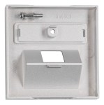 Kryt datové zásuvky 1x RJ45 UAE SFB, popisové pole, stříbrný