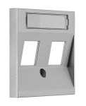 Kryt datové zásuvky 2x RJ45, stříbrný