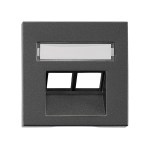 Kryt datové zásuvky 2x RJ45 UAE SFB, popisové pole, antracit