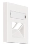 Kryt datové zásuvky 2x RJ45 UAE SFB, popisové pole, bílý
