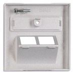 Kryt datové zásuvky 2x RJ45 UAE SFB, popisové pole, stříbrný