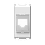 Kryt datové zásuvky s krytkou, 1x RJ45, bílý