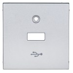 Kryt průchozí USB zásuvky, stříbrný