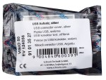 Kryt průchozí USB zásuvky, stříbrný