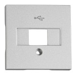 Kryt průchozí USB zásuvky, stříbrný