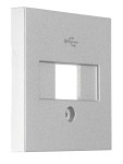 Kryt průchozí USB zásuvky, stříbrný