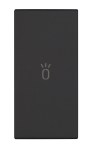 Kryt spínačů a ovladačů, 1M, symbol světlo, matná černá