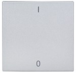 Kryt spínačů a ovladačů, symbol 1/0, stříbrný