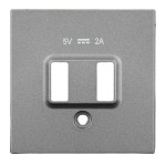 Kryt USB zásuvky dvojité, antracit