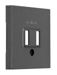Kryt USB zásuvky dvojité, antracit