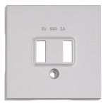 Kryt USB zásuvky dvojité, stříbrný