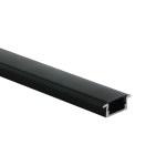LED aluminum recessed profile + PC diffuser black 2m