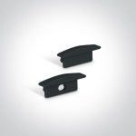 LED aluminum recessed profile + PC diffuser black 2m