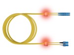 LED optický patchkabel duplexní, E2000/SCD, 9/125 OS2, 1m
