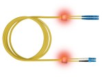 LED optický patchkabel duplexní, LCD/E2000, 9/125 OS2, 7.5m
