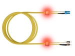 LED optický patchkabel duplexní, LCD/ST, 9/125 OS2, 5m