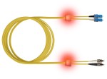 LED optický patchkabel duplexní, SCD/FC, 9/125 OS2, 2m
