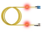 LED optický patchkabel duplexní, SCD/ST, 9/125 OS2, 1m