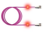 LED optický patchkabel duplexní, ST/ST, 50/125 OM4, 1m